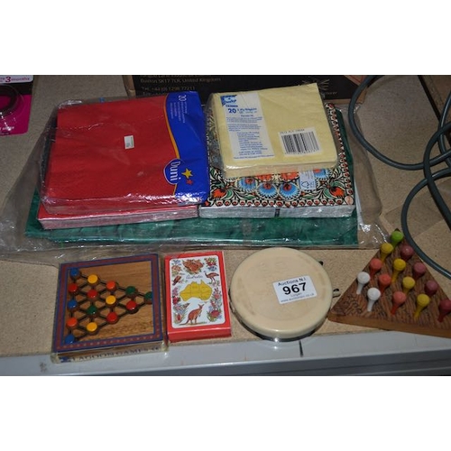 967 - Lot Incl Games & Napkins Etc