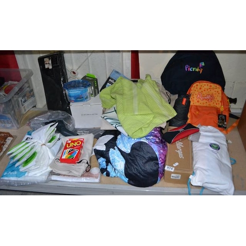 974 - Mixed Lot Incl Backpacks , Games Etc