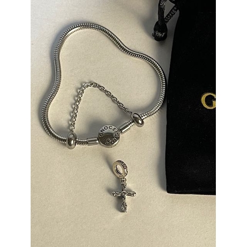 696 - Gnoce Bracelet With Ornate Cross Charm