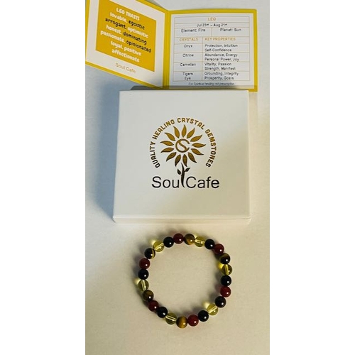 701 - Soul Cafe Leo Healing Crystal Gem Stone Bracelet