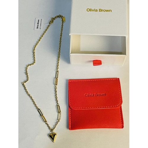 729 - Olivia Brown Heart Pendant Necklace