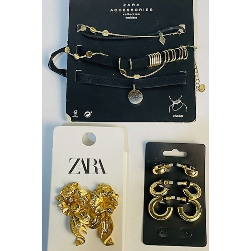 757 - Zara Choker + Zara Earrings + Chunky Huggy Hoop Earring Trio