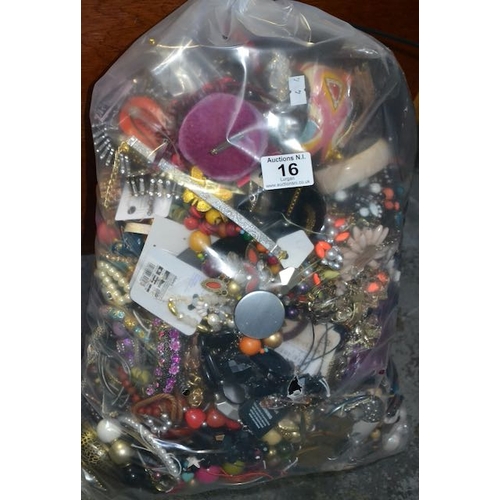 16 - Large Clear Bag Of Jewellery