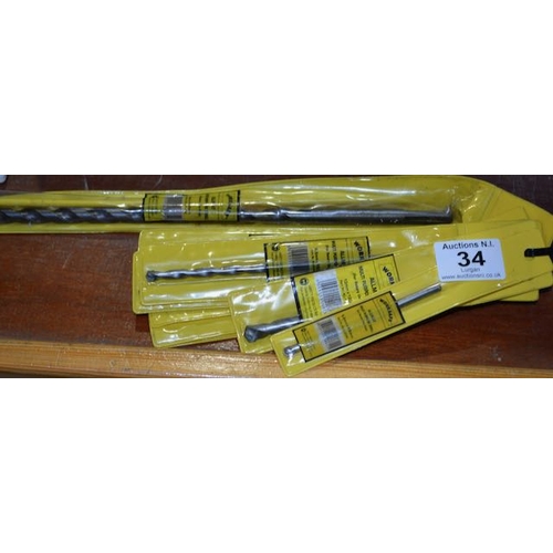 34 - 10 x Assorted Worksafe Drill Bits