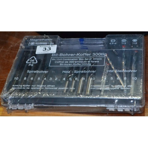 33 - 300pc Bit & Drill Bit Set - Box Sealed