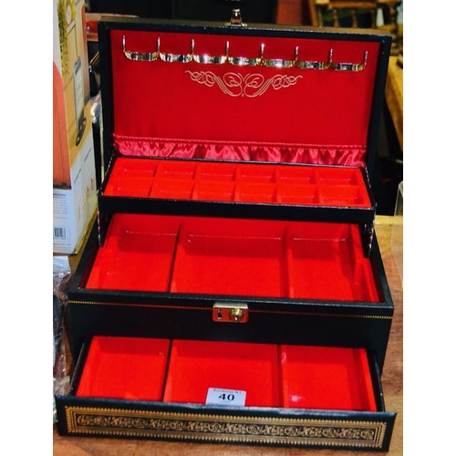 40 - Ornate Inlaid Jewellery Box