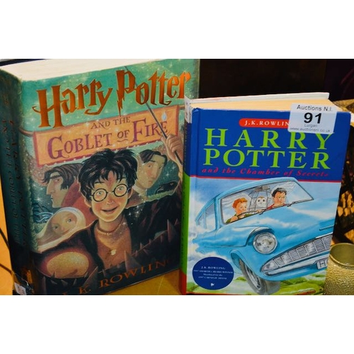 91 - Harry Potter & The Chambers Of Secrets + Harry Potter & The Goblet Of Fire First American Edition Ha... 