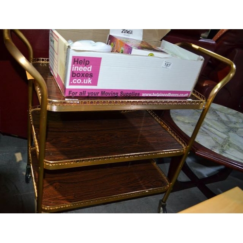 186 - 3 Tier Hostess Trolley + Occasional Table (In 2nd Pic)