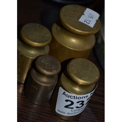 232 - Set Of 4 Brass Weights