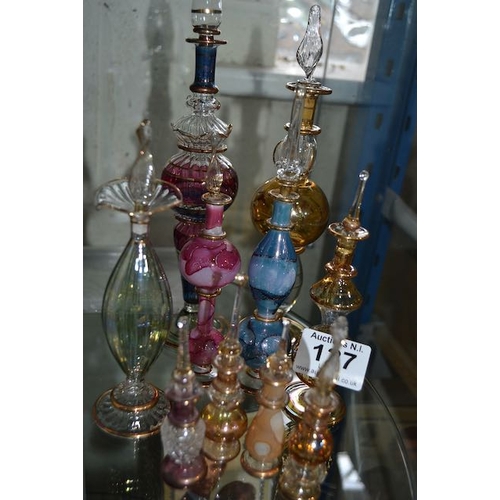 127 - Collection of Ornate Egyptian Scent Bottles