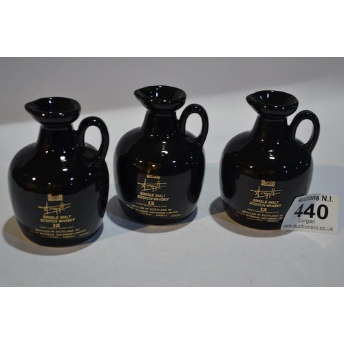 440 - Argyle Single Malt Scotch Whisky Small Jug x3