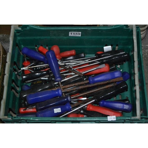 1159 - Large Crate of  Assorted Screwdrivers