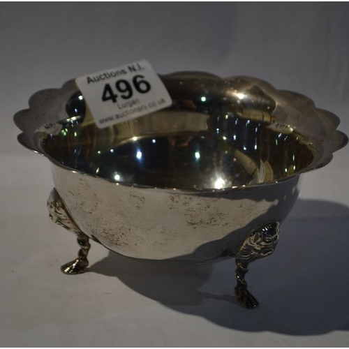 496 - Vintage Irish Made Hallmarked Silver Footed Bowl Dedicated to The Golden Jubilee of the 1916 Rising ... 