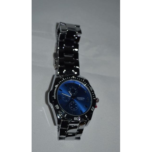 609 - Geneva Blue Face Watch