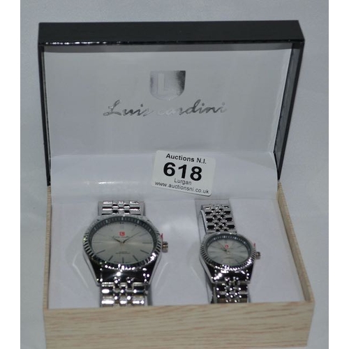 618 - Luis Cardini Twin Watch Set