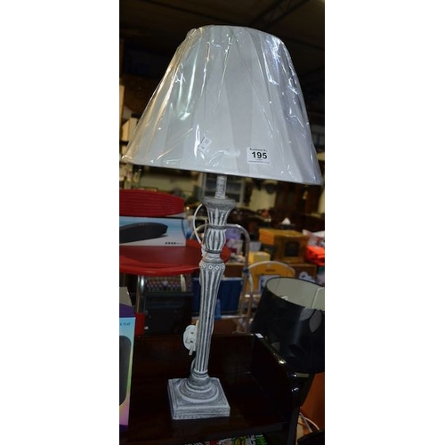 195 - Pillar Style Table Lamp & Shade - Sealed