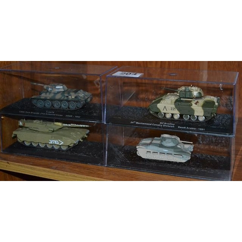 204 - 4 x Model Tanks Incl M2 Bradley