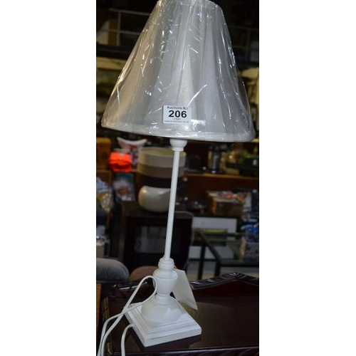 206 - White Table Lamp & Shade - Sealed