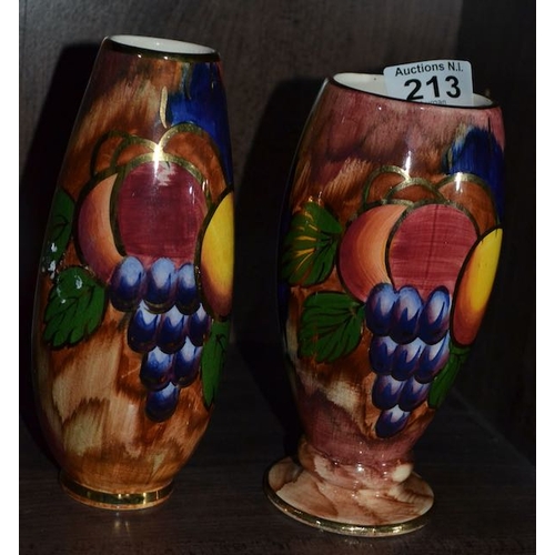 213 - Old Courtware Vase x 2