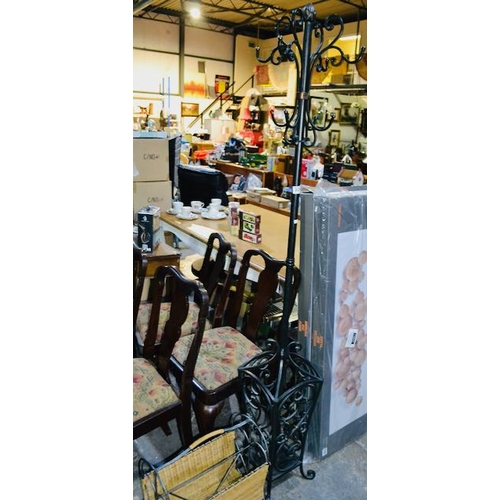 229 - Metal Coat/Umberella Stand + Magazine Rack
