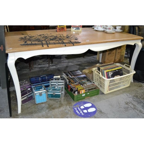 232 - Cream Dining Table Approx 6'