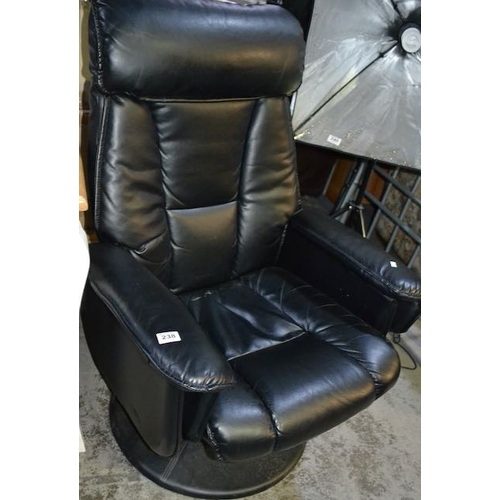 238 - Black Leather Swivel Chair