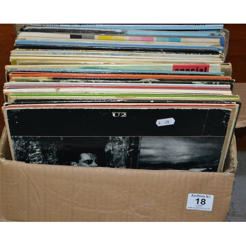 18 - Box Of Lps & Singles Incl U2