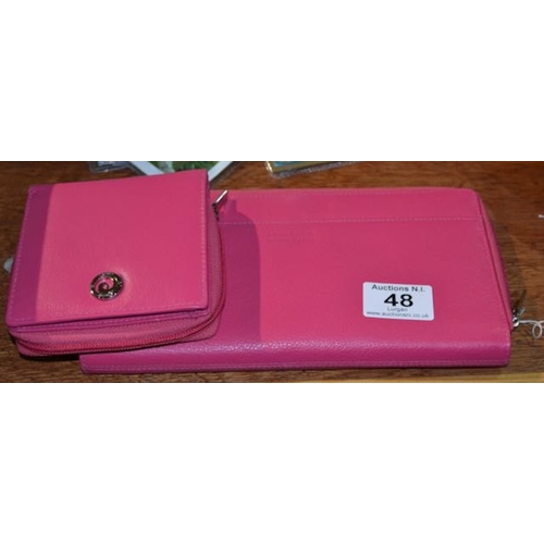 48 - Pink Pierre Cardin Leather Purse x 2 - With Tags