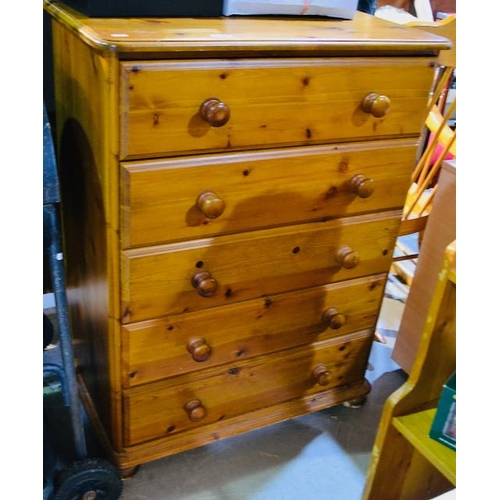 198 - Pine 5 Drawer Dresser