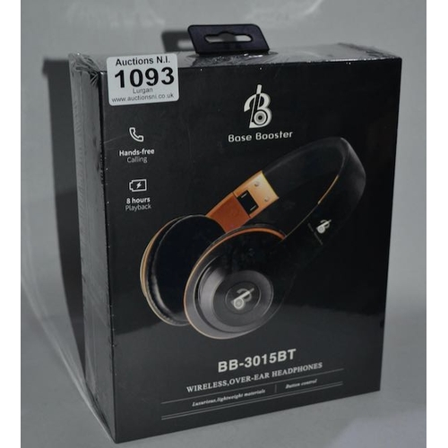 1093 - Base Booster Wireless Bluetooth Headphones Black