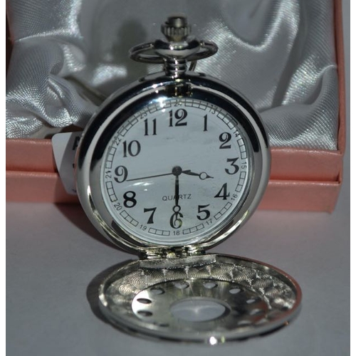 1099 - Ornate Pocket Watch On Chain