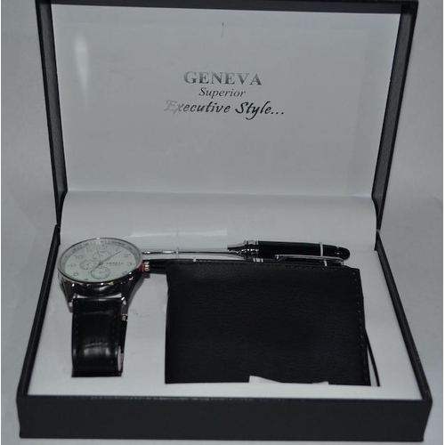 1105 - Geneva Watch, Wallet and Pen Giftset