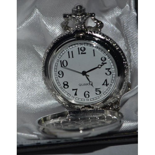 1109 - Ornate Pocket Watch On Chain