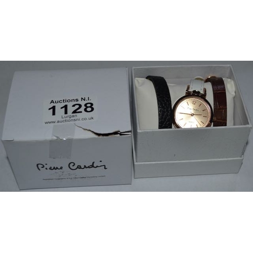 1128 - Pierre Cardin Boxed Watch With Interchangeable Straps