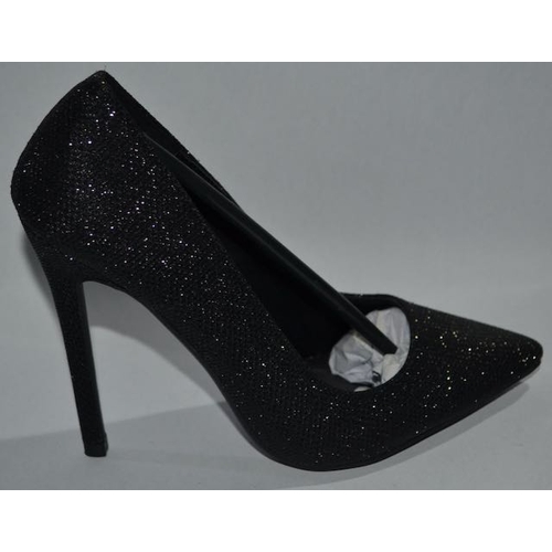 1151 - Black Sparkle High Heels Size 3