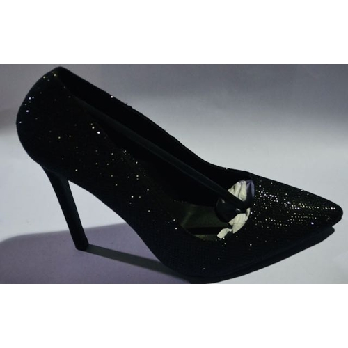 1151 - Black Sparkle High Heels Size 3