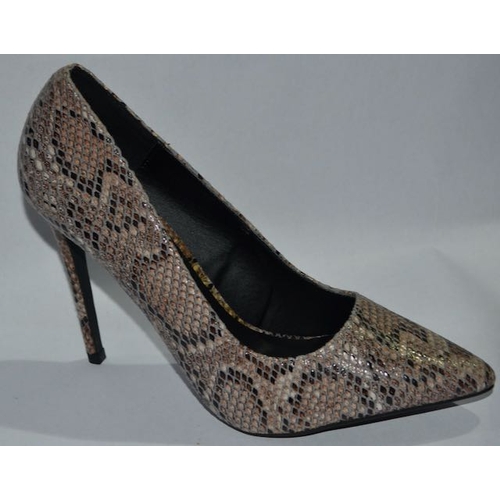 1153 - Nude Snake High Heels Size 8