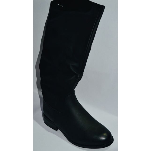 1155 - Black Leather Boots Size 5.5