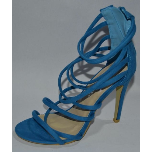 1158 - Blue Suede High Heels Size 5