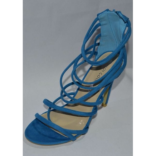 1158 - Blue Suede High Heels Size 5