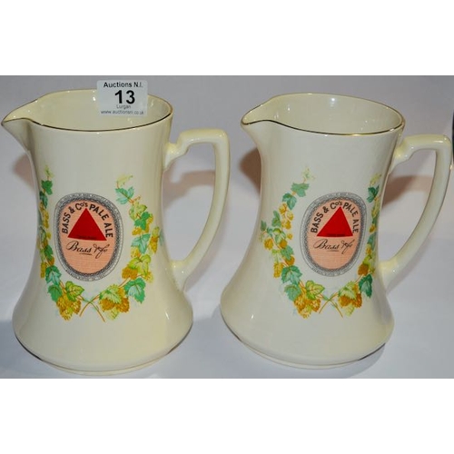 13 - Pair of Wade Reproduction of Early Bass Water Jug Produced by Minton Circa 1910