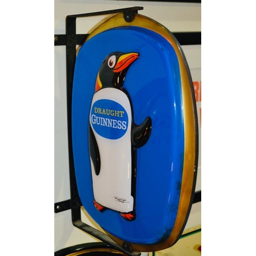 18 - Double Sided Draught Guinness Penguin Mounted Wall Sign -  12