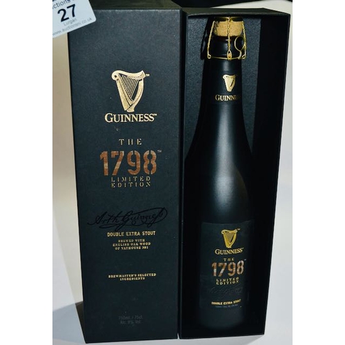 27 - Guinness The 1798 Limited Edition Double Extra Stout 750ml Bottle Presentation