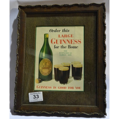 33 - Order This Large Guinness For The Home - The Economical Family Size Vintage Guinness Framed Print - ... 