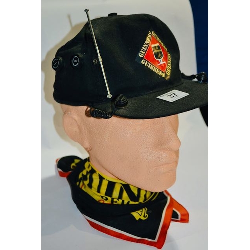 37 - Guinness Baseball Cap Radio on Bust with Guinness Scarf