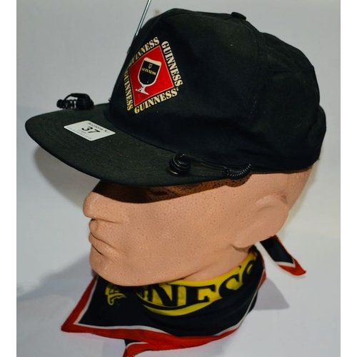 37 - Guinness Baseball Cap Radio on Bust with Guinness Scarf