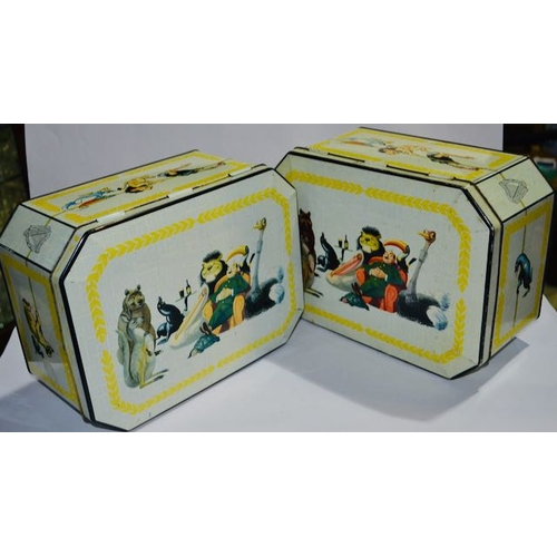 39 - Huntley & Palmers Biscuits - Featuring The Gilroy Zoo Keeper & Animals Biscuit Tin x2 - Circa 1950s ... 