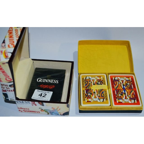 42 - Guinness Playing Card Box with Cards + 2x Packs of Guinness Playing Cards in Case