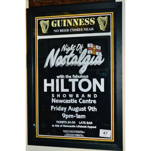 47 - Guinness No Beer Comes Near Night of Nostalgia with the Fabulous Hilton Showband Poster - 14x20