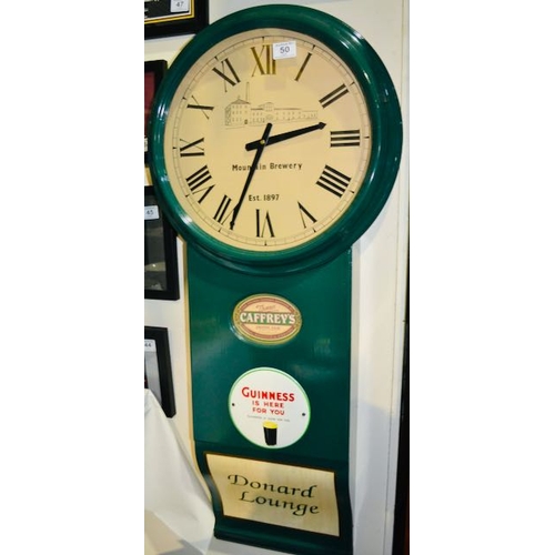 50 - Mountain Brewery Thomas Caffreys Long Case Clock from Donard Lounge - Appx 42x18